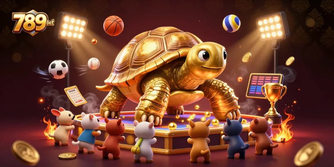 Engage with 789bet's exhilarating betting experience through a vibrant scene of lively characters and dynamic sports elements.