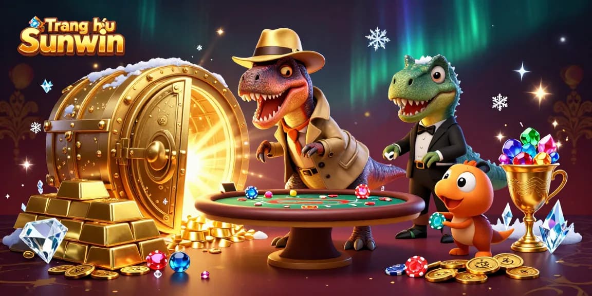 Engage with Trang chủ Sunwin in this thrilling casino scene featuring unique characters and vibrant game elements.