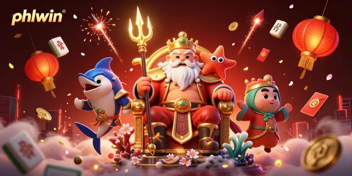 Experience thrilling games at phlwin with Neptune and friends in this vibrant casino scene.