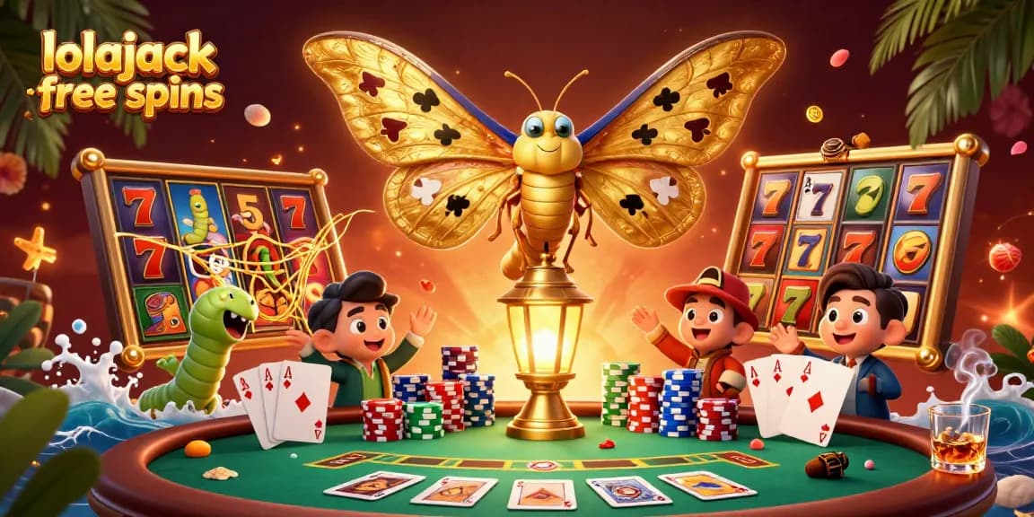 Experience exciting gameplay at lolajack casino free spins, featuring vibrant slot reels and engaging casino scenes.