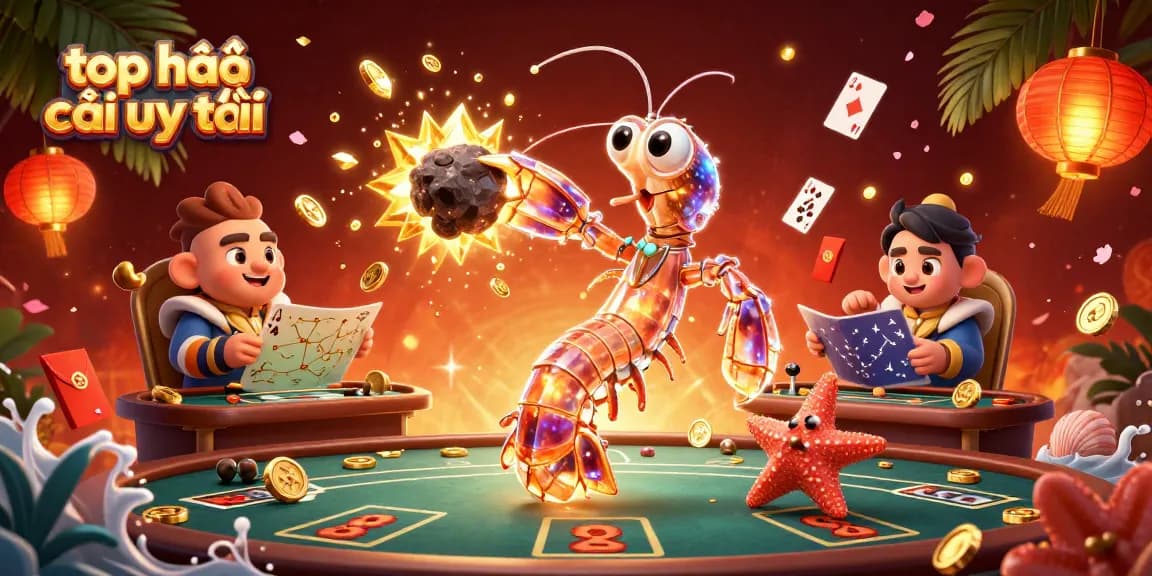 Engage with top nhà cái uy tín through a vibrant 3D gambling scene featuring dynamic characters and casino elements.