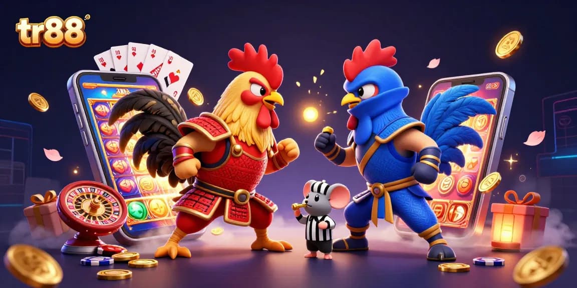 Engage with tr88 by enjoying thrilling rooster battles amidst vibrant casino elements.