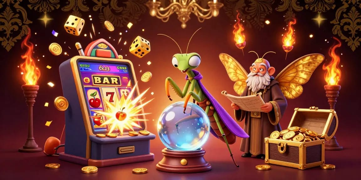 Experience the excitement of ck33 casino with a vibrant 3D illustration of fortune tellers, jackpots, and colorful gaming elements.