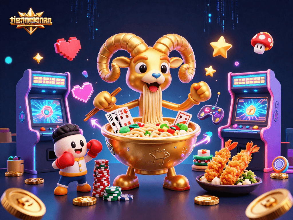 Engage in thrilling casino battles with the dynamic tienlenmiennam characters in an electric environment.