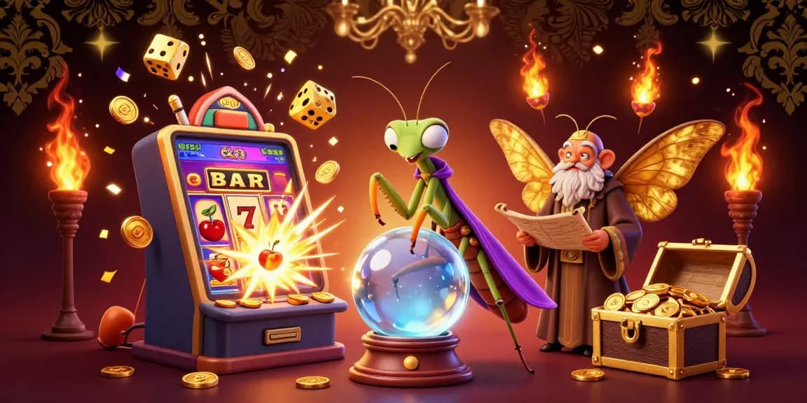 Experience the excitement of ck33 casino with a vibrant 3D illustration of fortune tellers, jackpots, and colorful gaming elements.