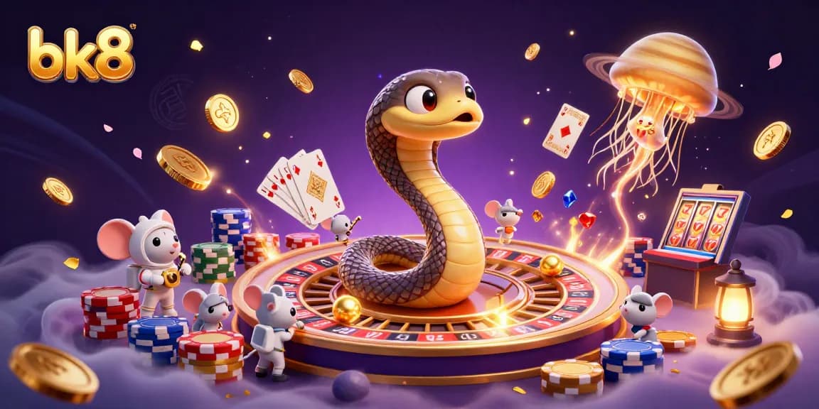 Experience thrilling gameplay at bk8 with this vibrant cosmic casino illustration featuring dynamic players and gold coins.