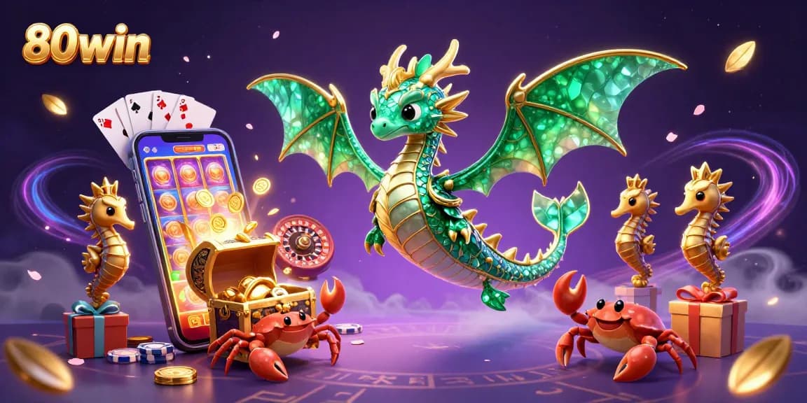 Spin to win with 80win’s engaging online casino games surrounded by gold coins and exciting features.