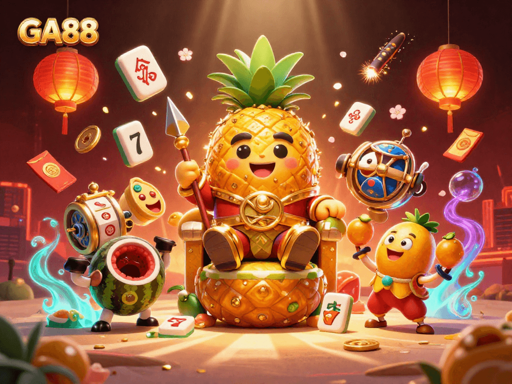 GA88 offers an inviting casino illustration showcasing vibrant characters and lively gaming elements.
