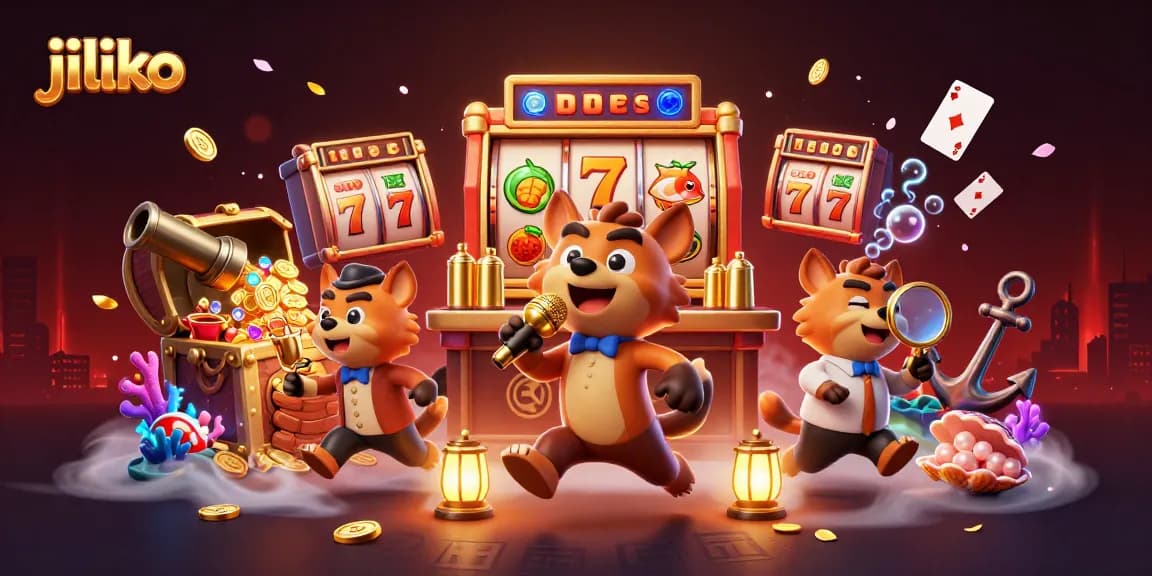 Engage with jiliko's vibrant casino scene featuring animated hyenas in a lively setting