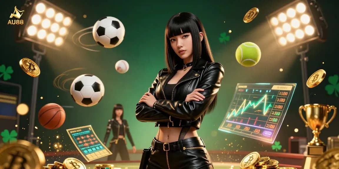 Engage with AU88's immersive casino experience featuring stunning visuals and dynamic sports betting elements.