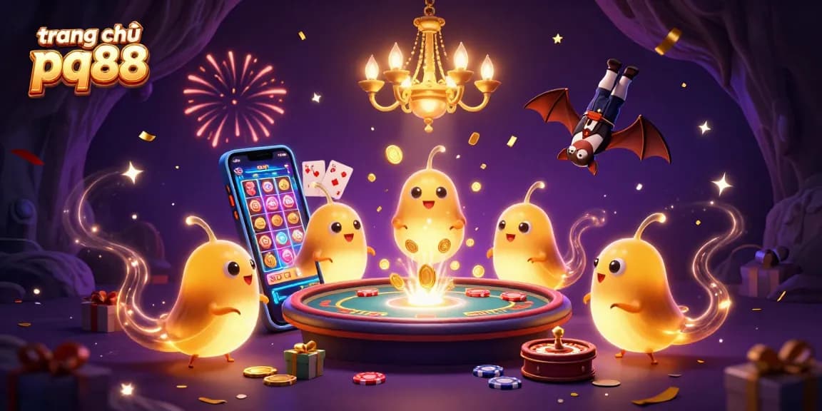 Experience the fun at trang chủ pq88 with vibrant glowworms enlightening a cave casino.