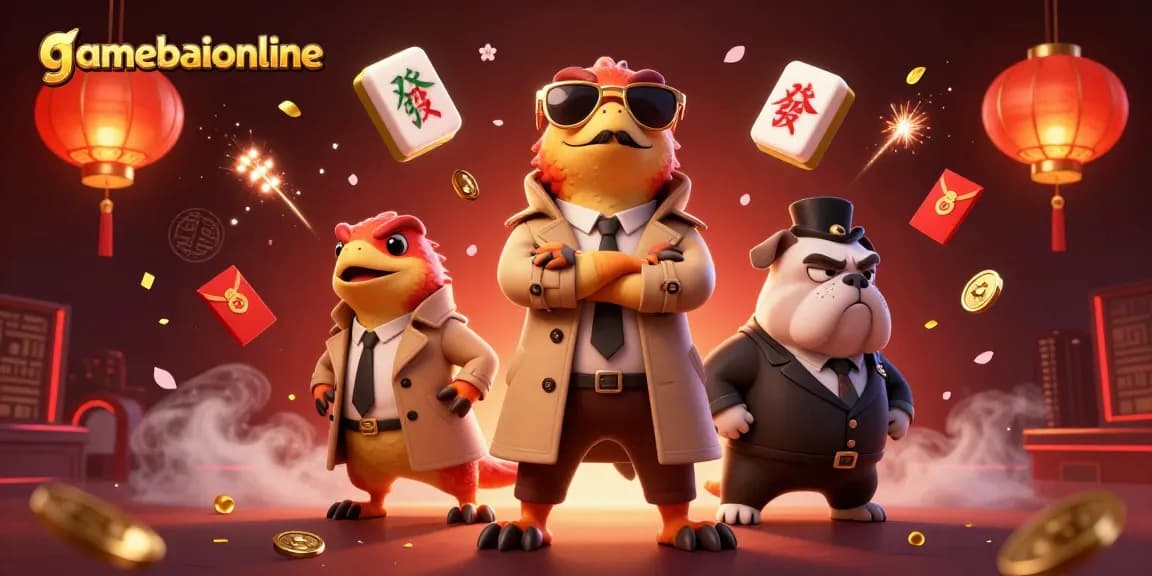 Play and win with gamebaiionline in a vibrant VIP casino lounge scene illustrated in 3D detail.
