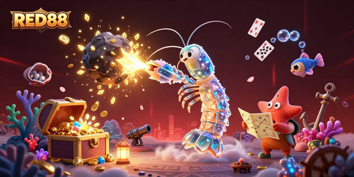 RED88 showcases an explosive galactic samurai battle amidst treasures and vibrant casino elements