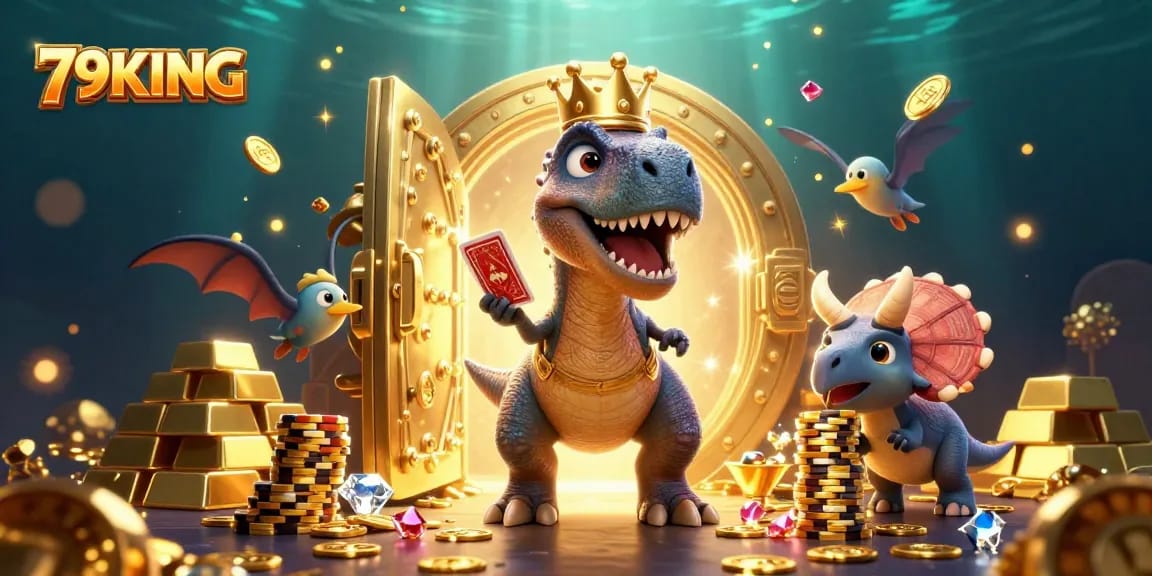 Experience the excitement of gaming at 79KING with a captivating casino scene and vibrant characters.