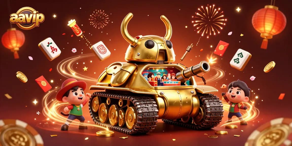 AAVIP's massive golden beetle tank reveals a miniature casino with vibrant celebrations.