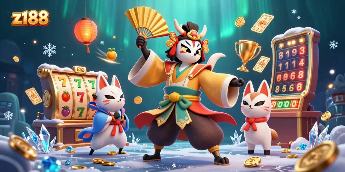 Engage in the thrilling world of z188 with vibrant 3D characters and dynamic casino elements.