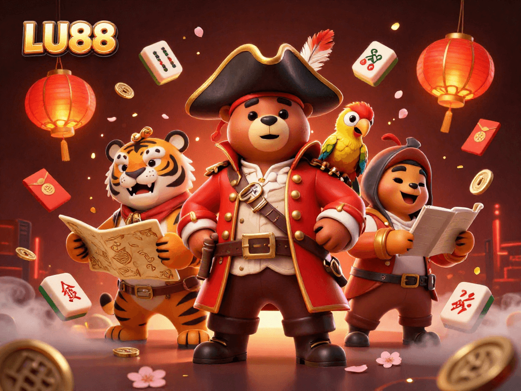 Experience thrilling gameplay at LU88 with our vibrant casino adventure illustration featuring vibrant characters.