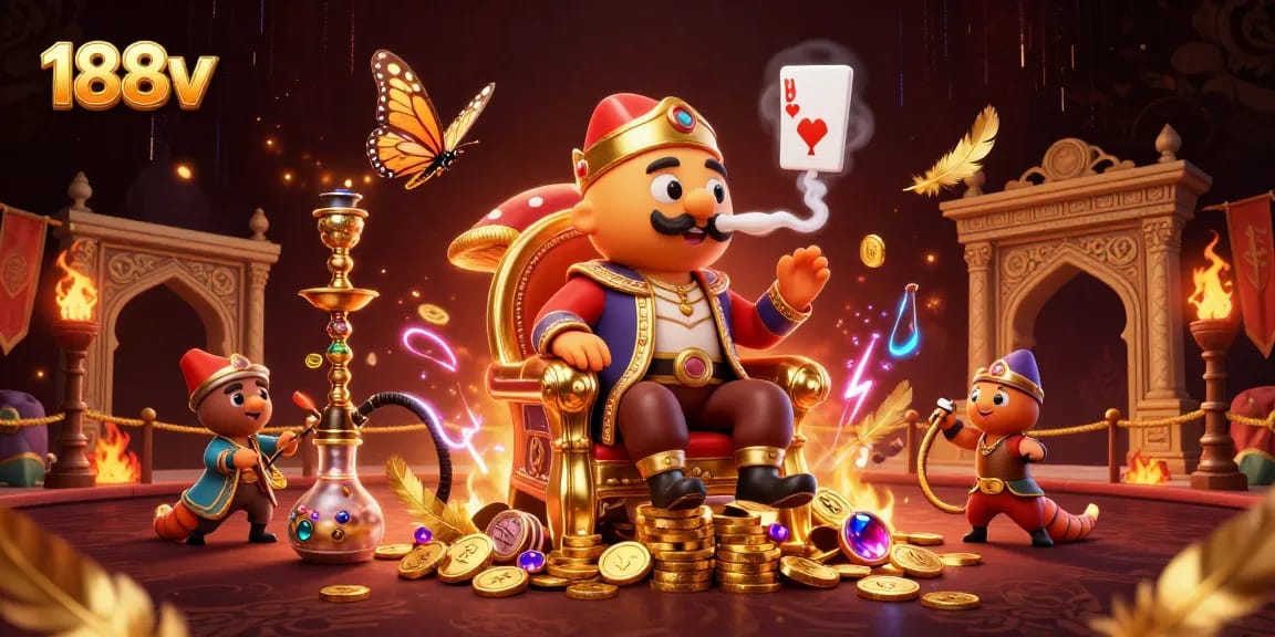 Experience the excitement of 188v with vibrant casino elements and dynamic characters.