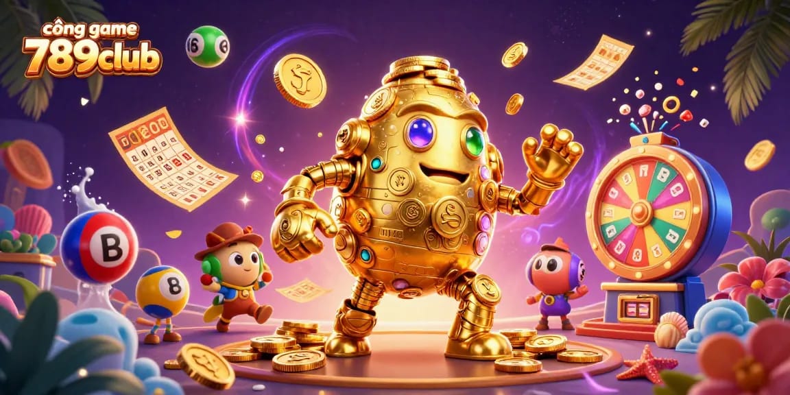 Engage in thrilling gameplay at cổng game 789club with vibrant casino elements and dynamic illustrations.