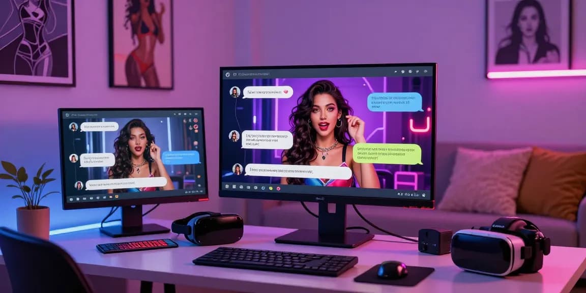 User engaging with a virtual character through sluts ai in a modern digital chat interface.