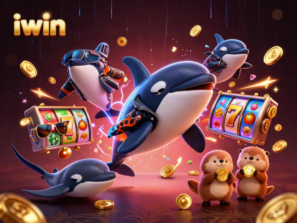 Engage with iwin-themed casino excitement featuring dynamic characters and slot game elements.