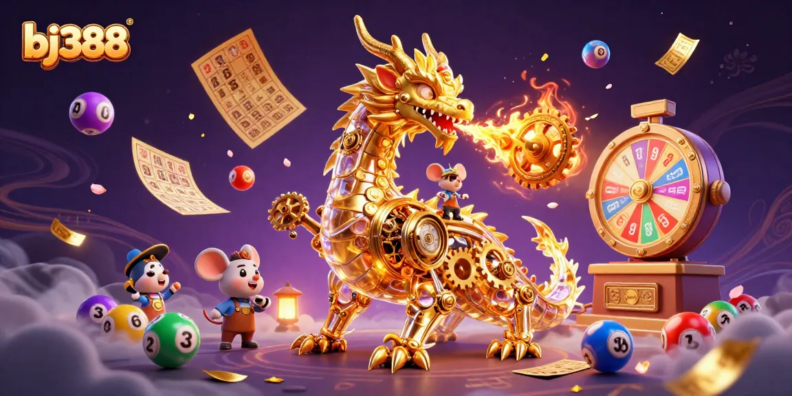 BJ388 players enjoy vibrant lottery elements and golden casino features in this dynamic gaming scene.