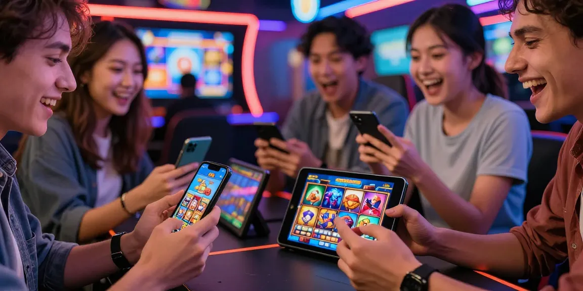 Engaged players enjoying online slots with depo pulsa 10k tanpa potongan during an exciting gaming session