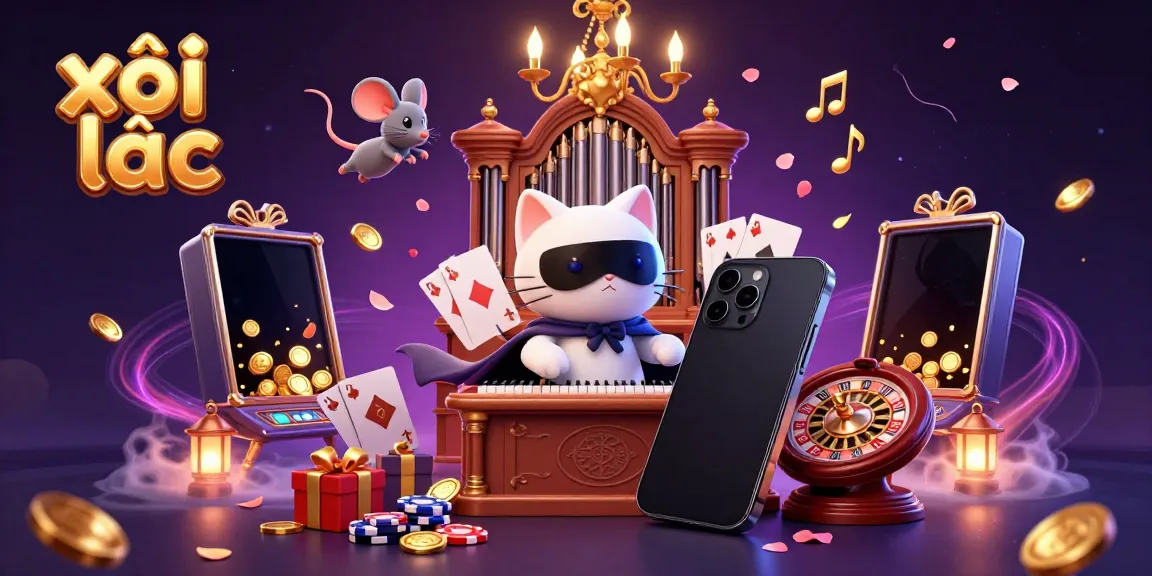 Engage in thrilling gaming with xôi lạc at this vibrant 3D casino scene featuring dynamic characters and games.