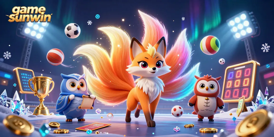 Engage with the game sunwin experience featuring vibrant spirits and sports elements in a dynamic scene.