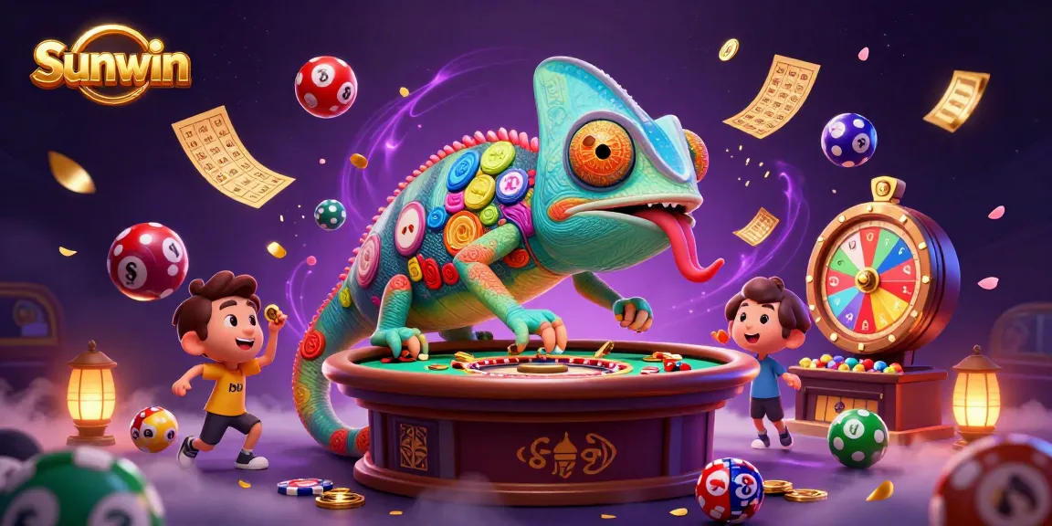 Experience thrilling games at Sunwin, where the animated casino scene bursts with vibrant energy and excitement.