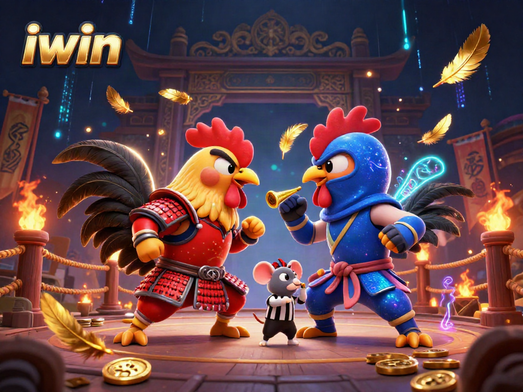 Win exciting gambling challenges at iwin with rooster warriors amidst dynamic casino action.
