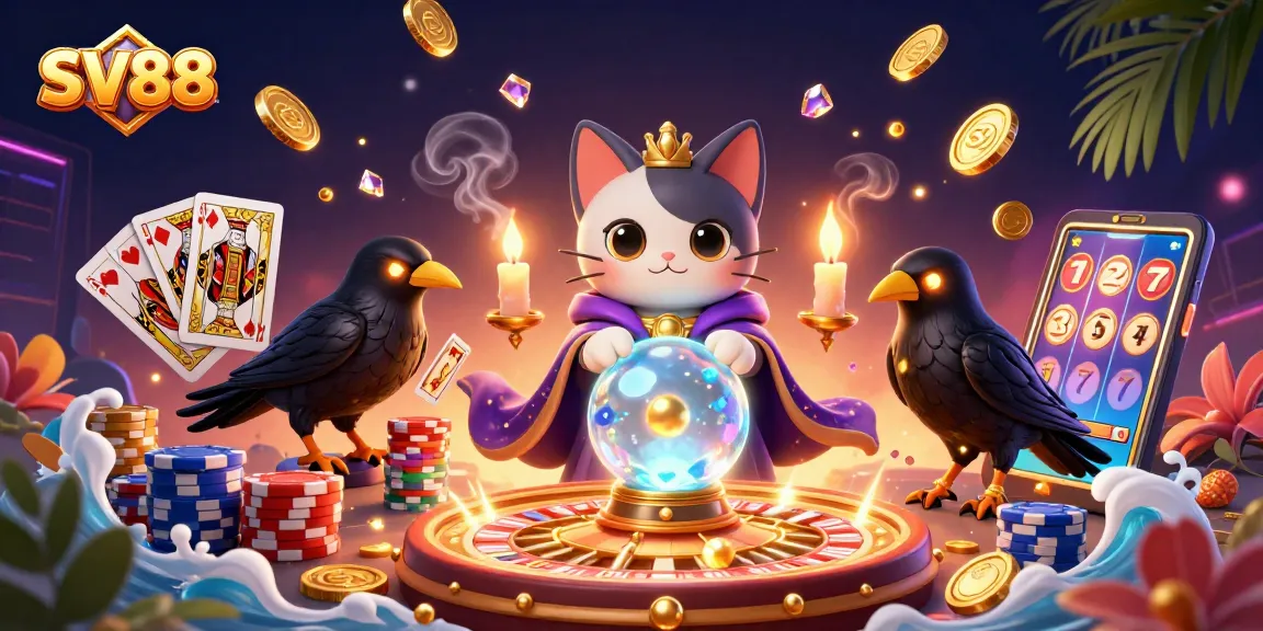 Experience the magic of SV88 with a mystical fortune teller and thrilling casino action.