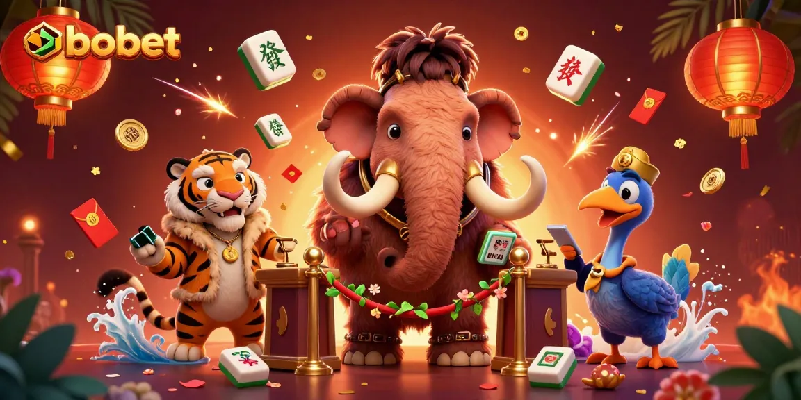 Sbobet bouncer checks IDs at a vibrant casino entrance with festive decorations and gaming elements.