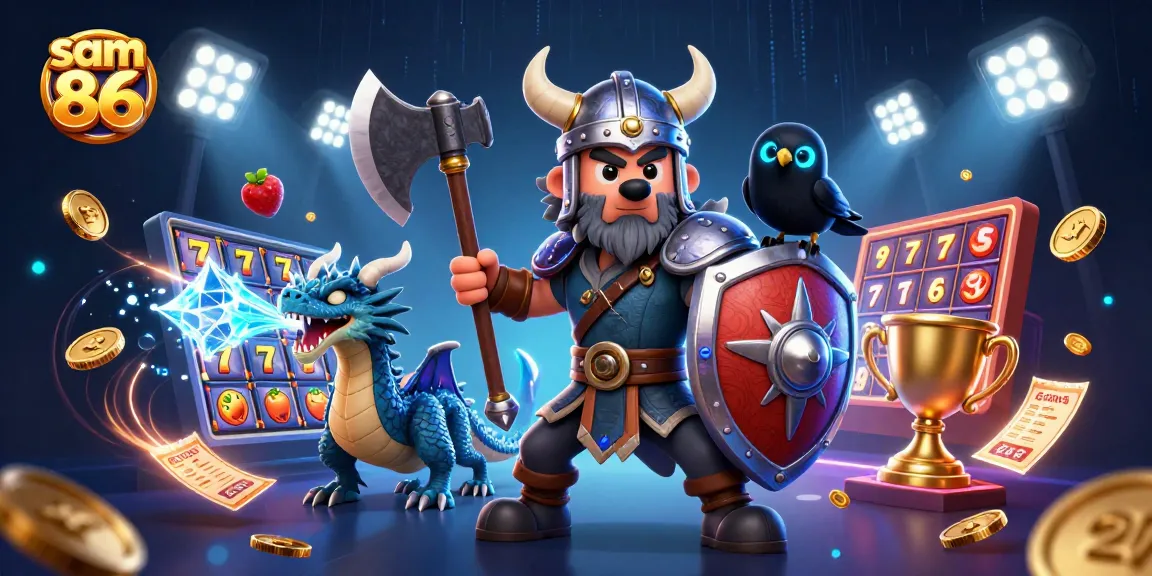 Engage in thrilling gameplay at sam 86 with captivating 3D characters and vibrant casino elements for an exciting experience.