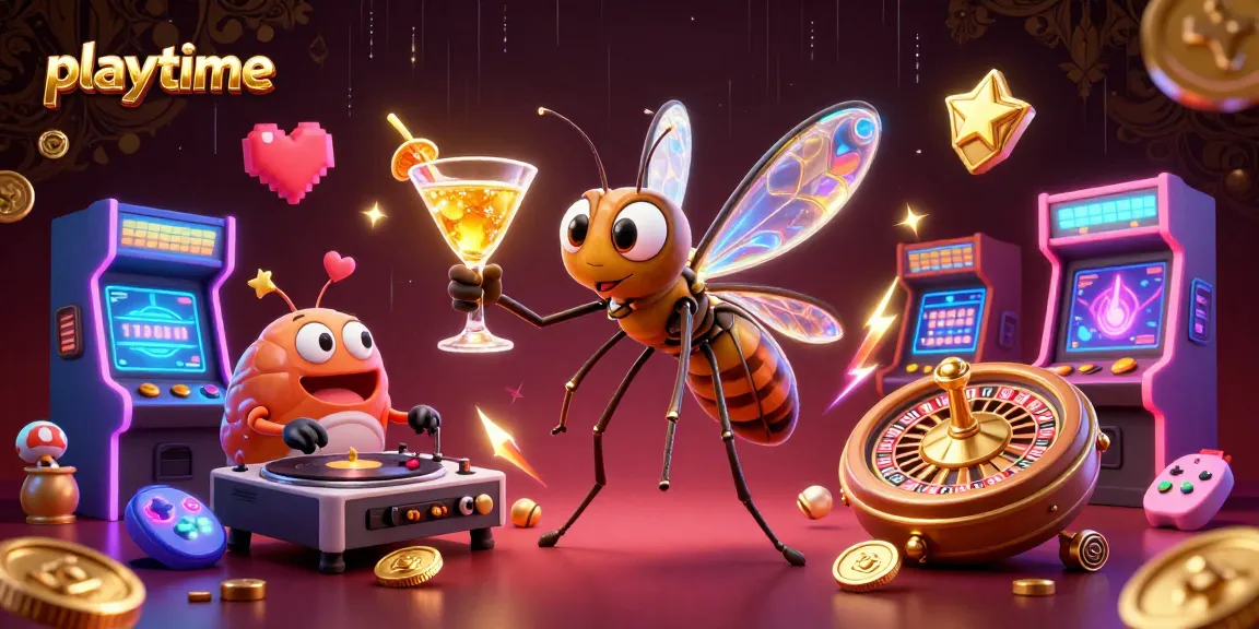 Experience playtime thrills with a lively casino scene featuring unique characters and vibrant gaming elements.