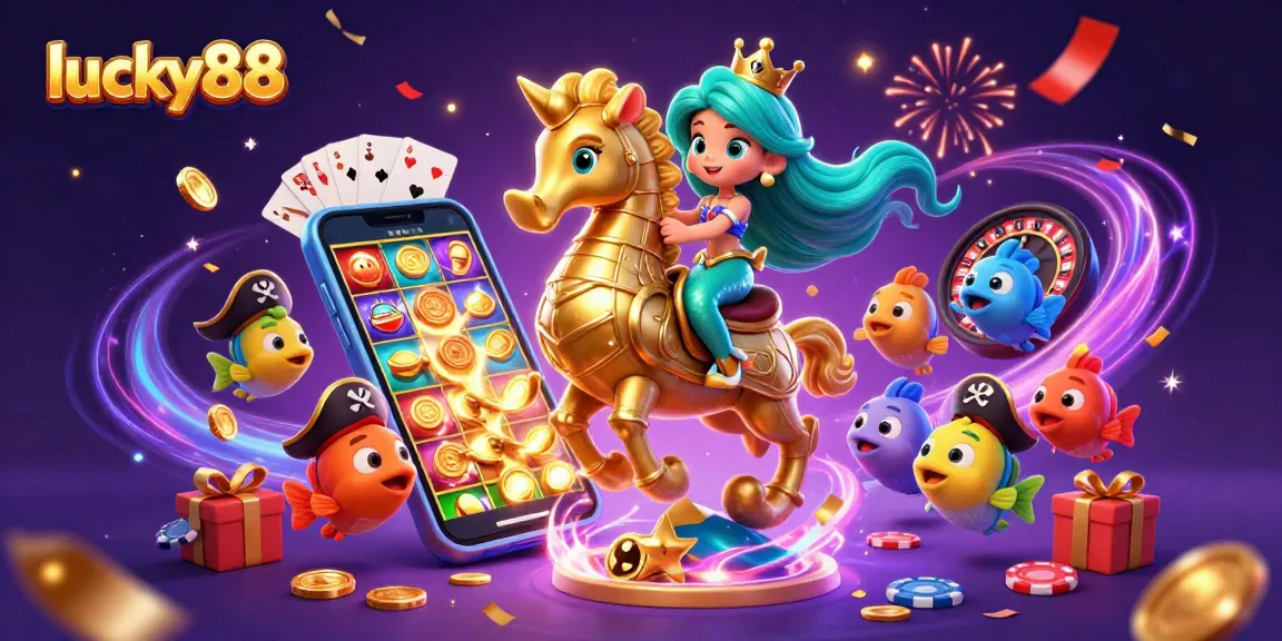 Experience the exciting games at lucky88 with colorful slots and vibrant casino elements.