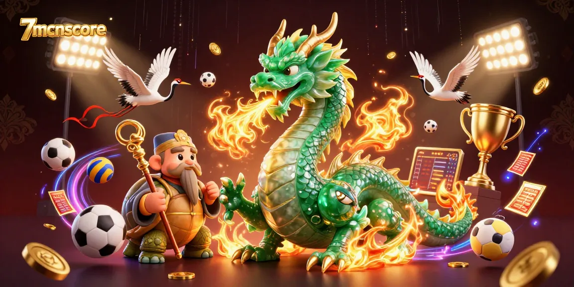 Engage in thrilling action with 7mcnscore as the jade dragon unleashes fiery excitement in a packed sports betting scene.
