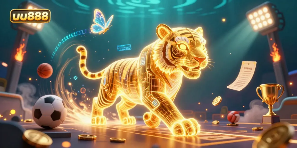 Experience thrilling gameplay with uu888, featuring a vibrant tiger in a dynamic digital casino scene.