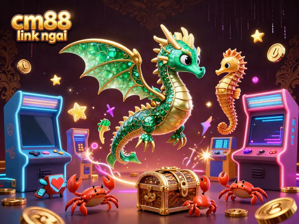 Spin the reels with cm88 link mới in this dynamic 3D casino scene featuring vibrant colors and engaging characters.