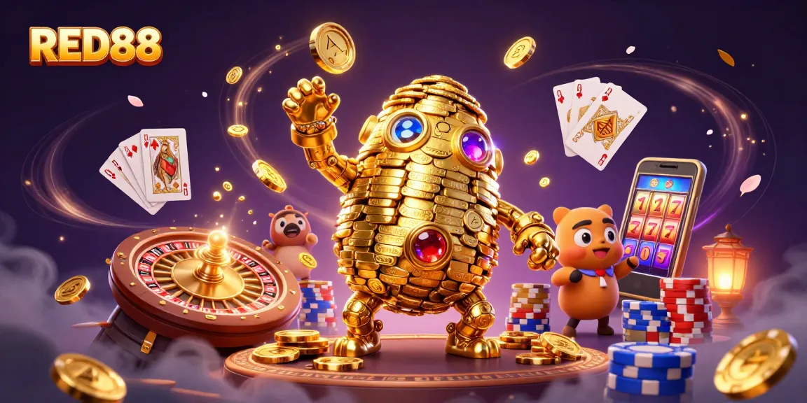 Win big at RED88 with exciting games featuring golden golem and casino elements!