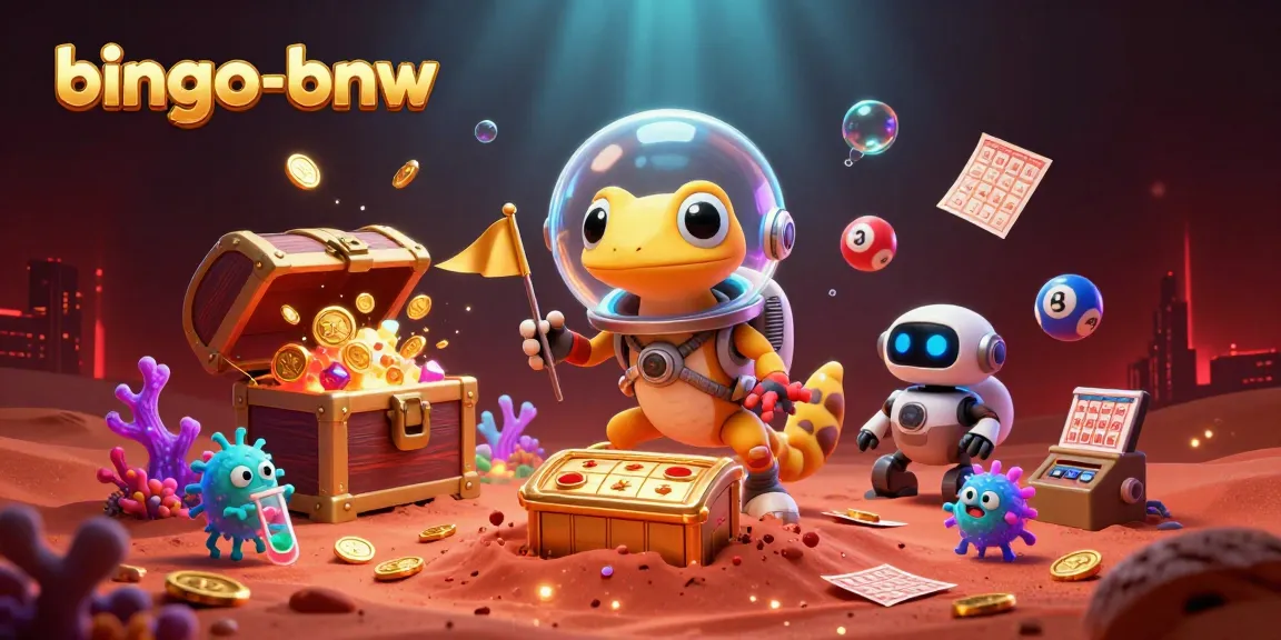 Engage in action-packed bingo-bnw game with vibrant characters amid treasure in a dynamic scene.