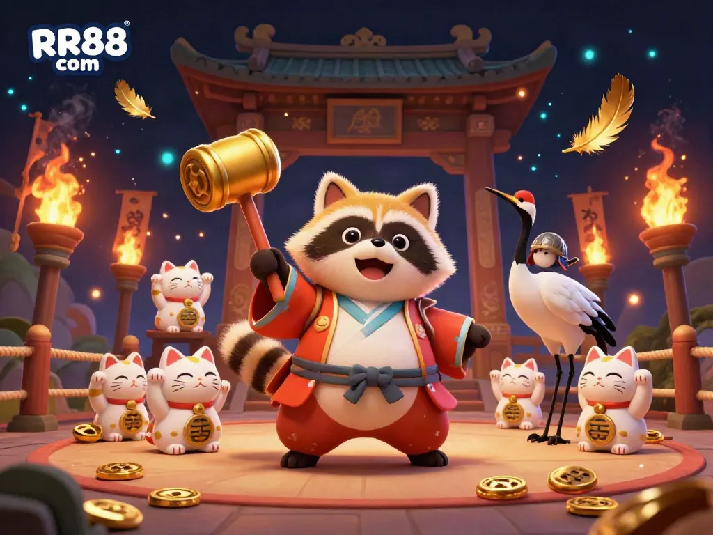 Engage with thrilling games at RR88 com featuring colorful characters, gold elements, and a vibrant casino atmosphere.