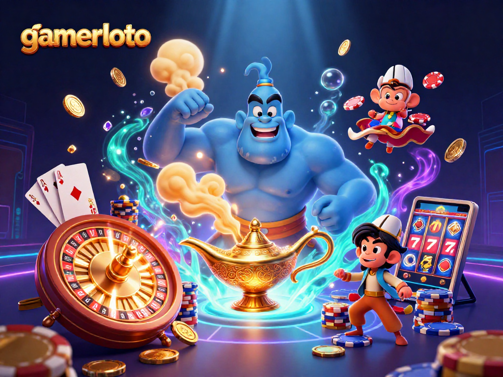 Experience thrilling action with gamerloto's magical casino adventure scene featuring vibrant characters and dynamic game elements.