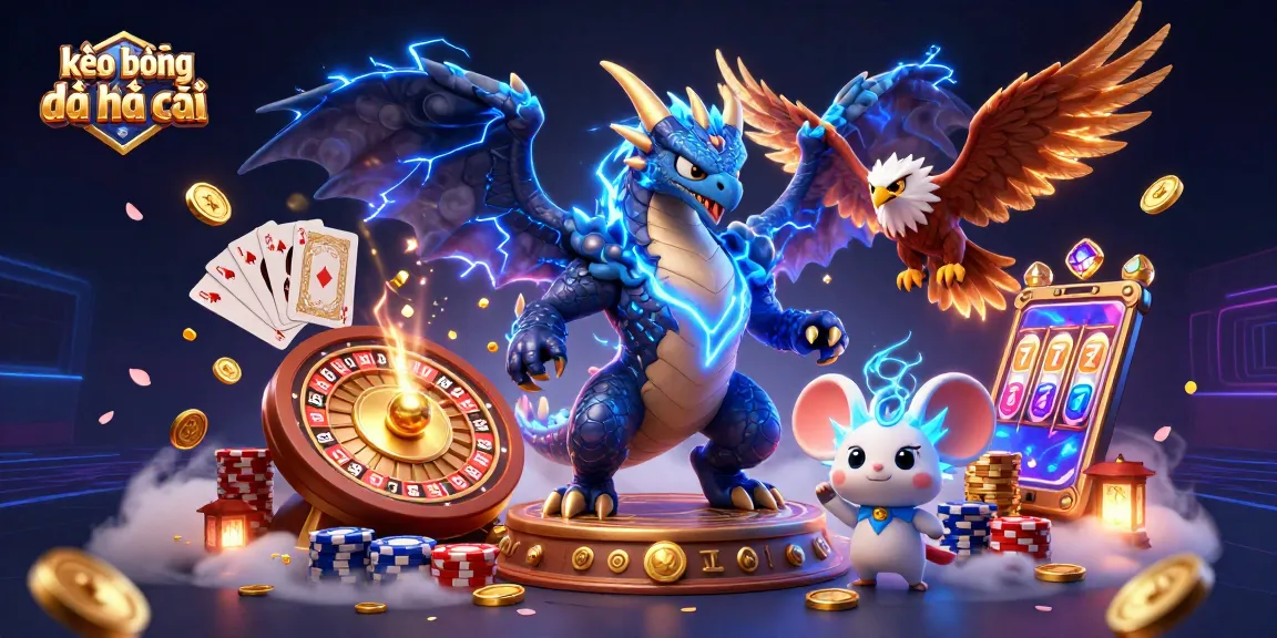 Catch exciting kèo bóng đá nhà cái action with a vivid 3D casino scene featuring dynamic characters.