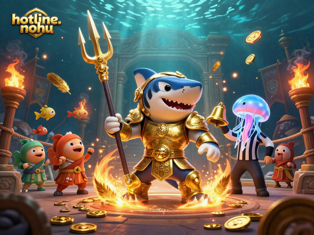 Experience action-packed gaming with hotline-nohu featuring a fierce tiger shark and vibrant underwater scene.