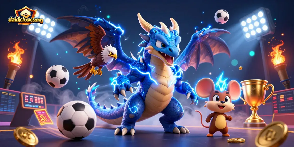 Join the thrilling action in daidichxacsong with powerful dragons, trophies, and dynamic sports elements engaging players.