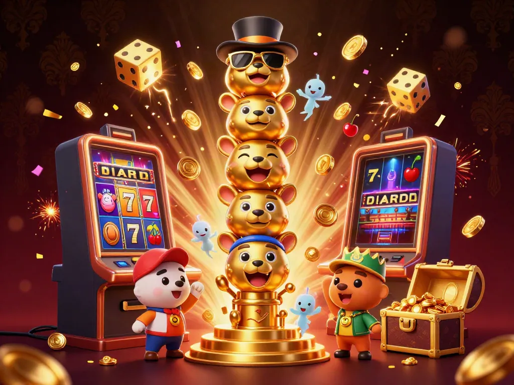 Experience the excitement at lu88 with a vibrant 3D casino scene featuring dynamic games and rewards.