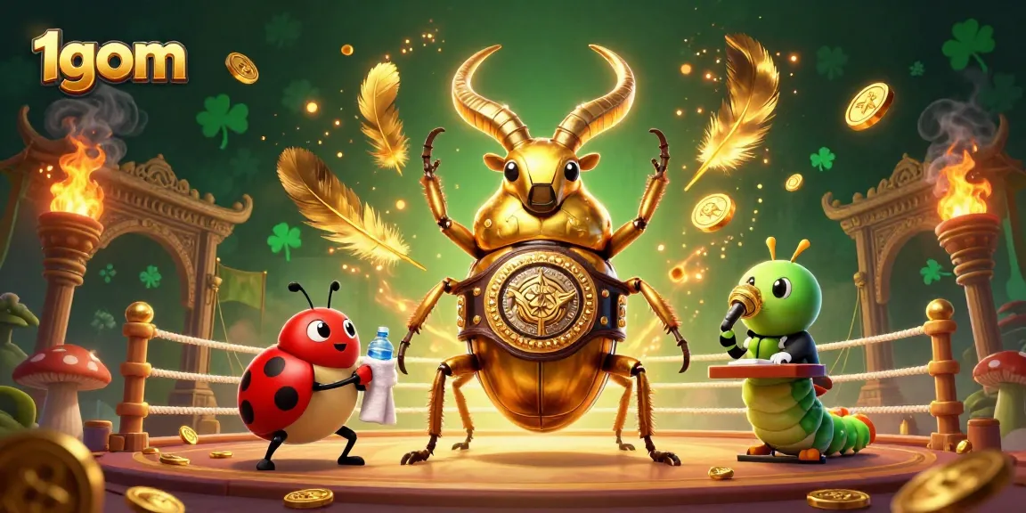 1gom showcases a vibrant 3D bee fight scene, blending sports betting elements with dynamic energy.