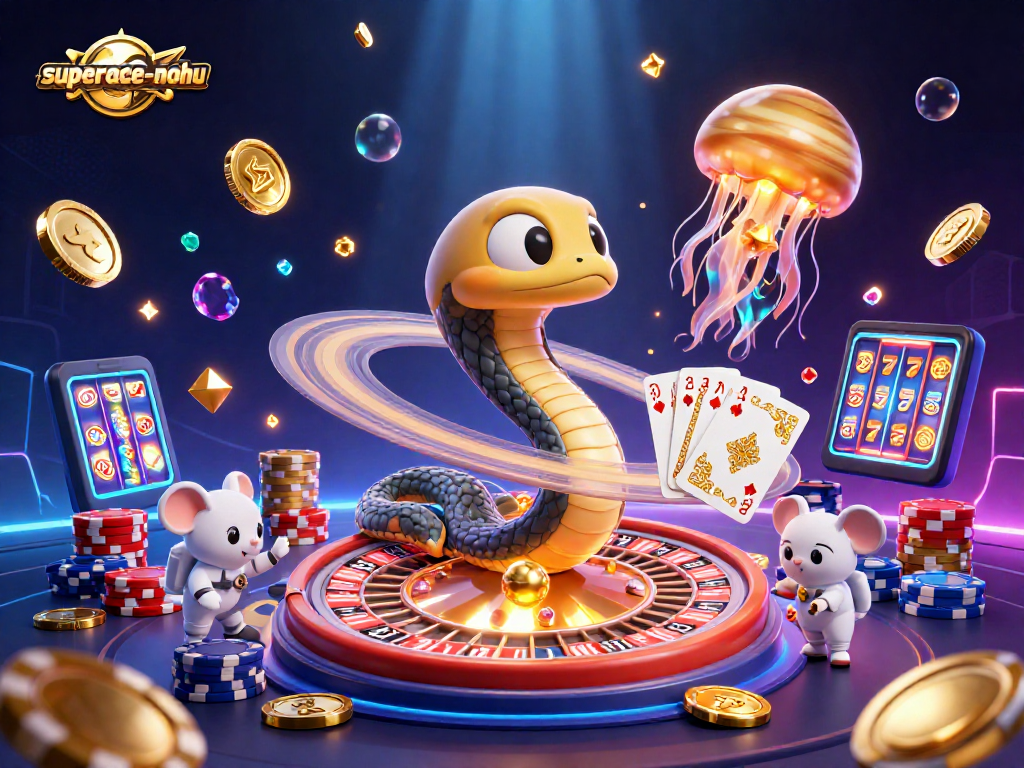 Experience thrilling gameplay in superace-nohu as astronaut mice bet on a cosmic roulette wheel.