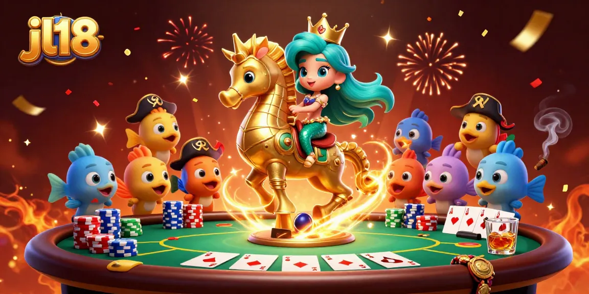 Engage with jl18's vibrant casino action featuring mermaid princess and poker elements.